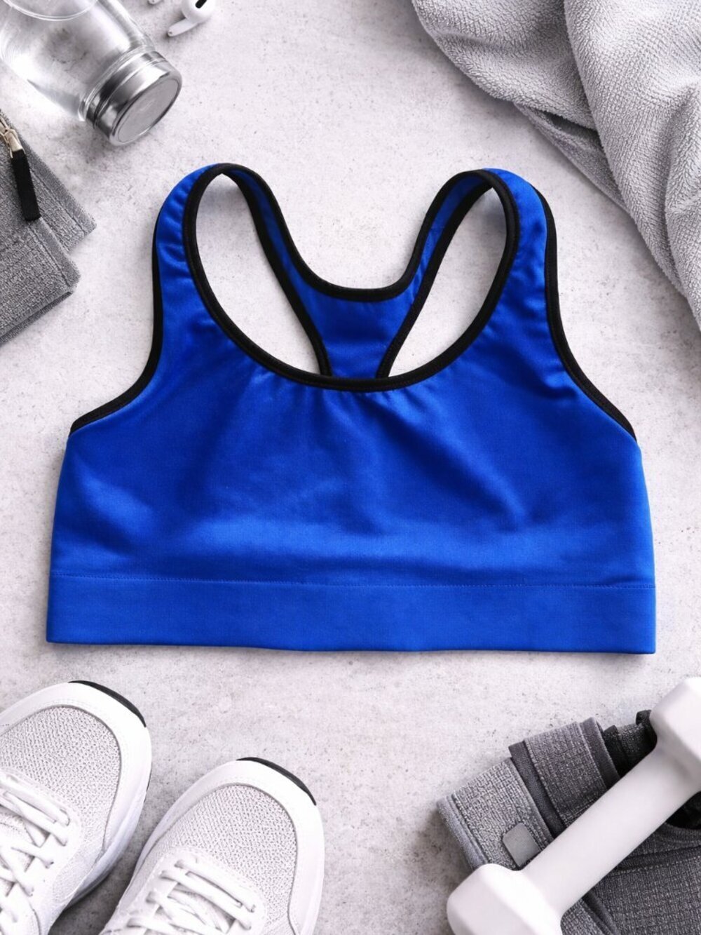 Champion Racerback Sports Bra Blue Small Medium Support Stretch